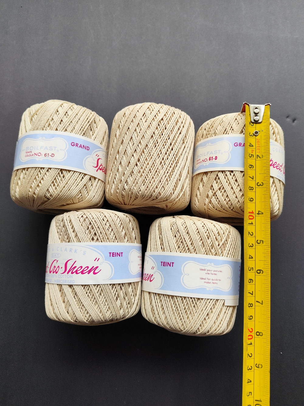 Clark's O-Nee Co-Sheen Cotton Thread - Beige (5 Balls)